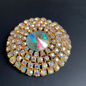 Vintage Weiss Flower Rhinestones Brooch